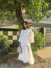 PRISTINE WHITE CHICKENKARI SET