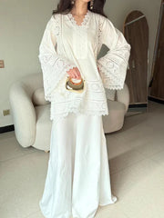 PRISTINE WHITE CHICKENKARI SET