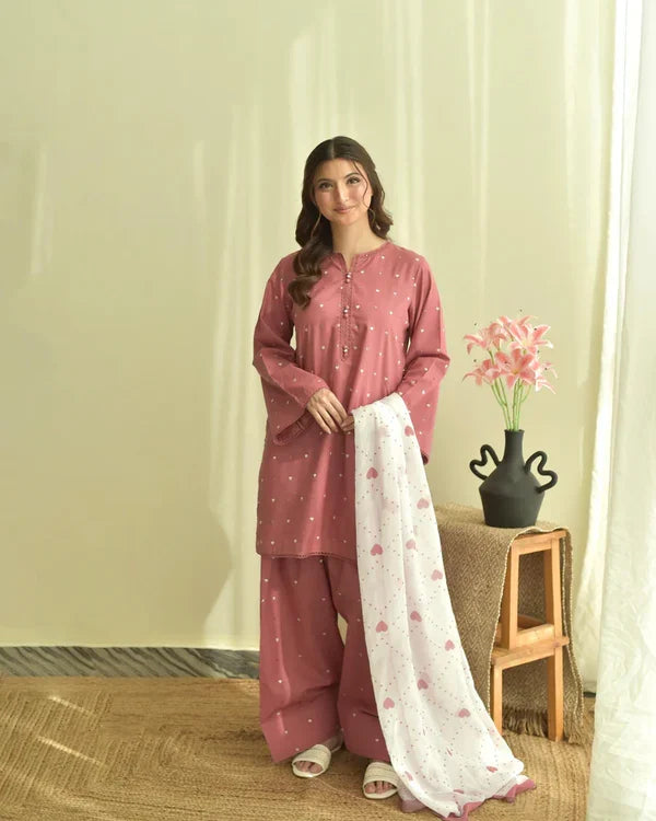 ROSE LAWN 3PC ( FARSHI SHALWAR )