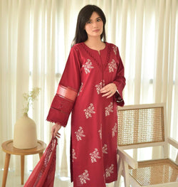 HORIYA MEHROON CORD SET