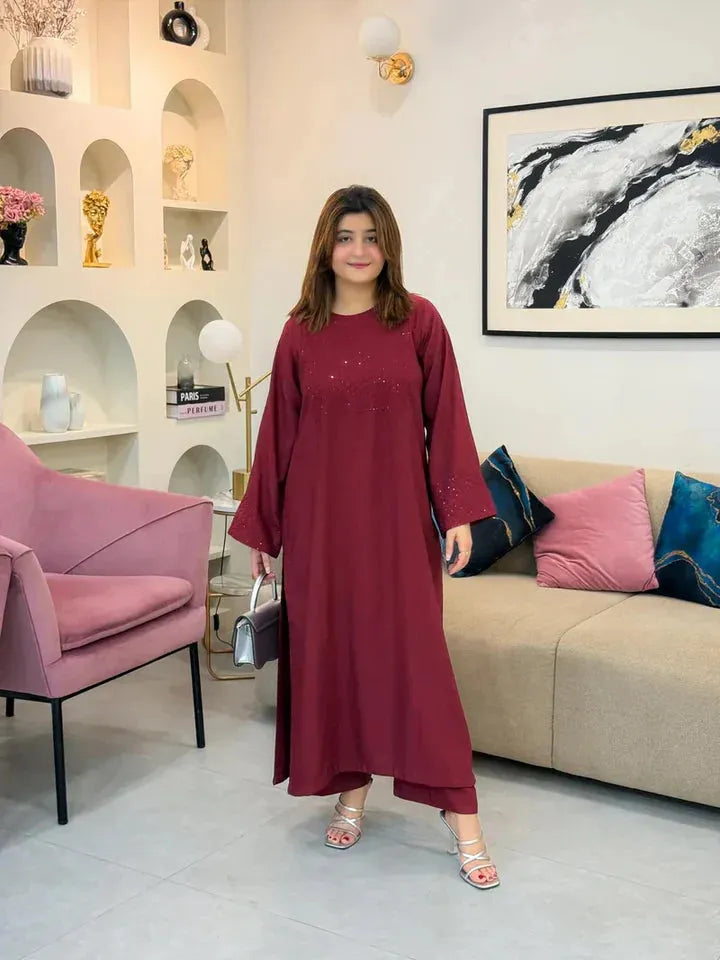 ANGEL MEHROON SET