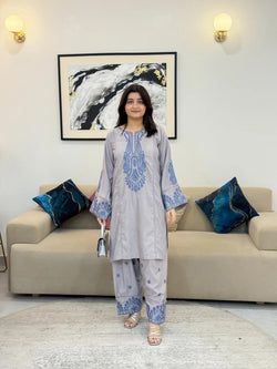 ALIYA EMB SET ( FARSHI SHALWAR )