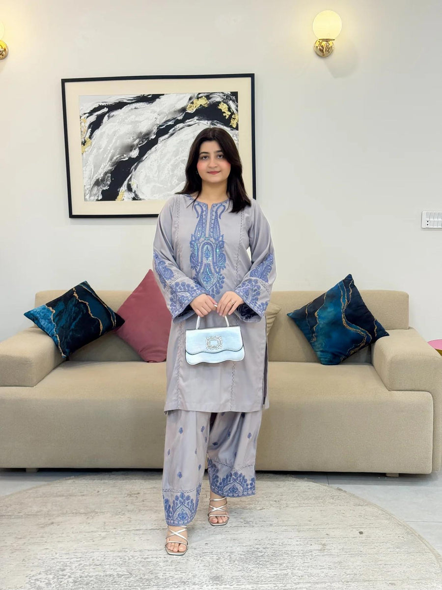 ALIYA EMB SET ( FARSHI SHALWAR )
