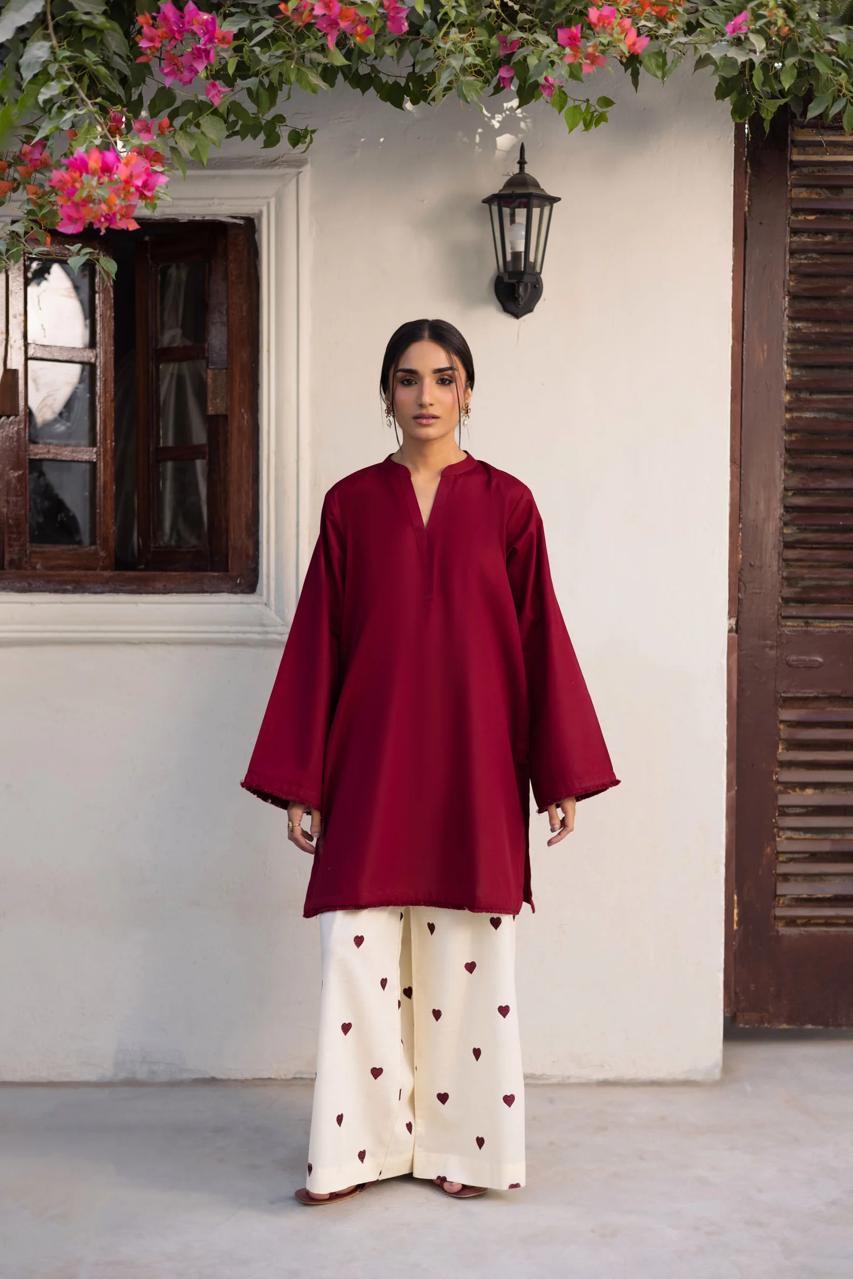 MEHROON EMD DHANAK SET