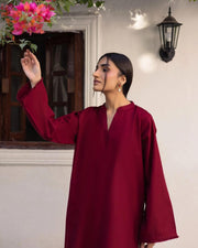 MEHROON EMD DHANAK SET