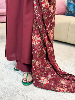 INAYA DHANK HEAVY EMB SHAWL 3PC