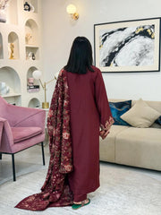 INAYA DHANK HEAVY EMB SHAWL 3PC