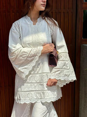 PRISTINE WHITE CHICKENKARI SET