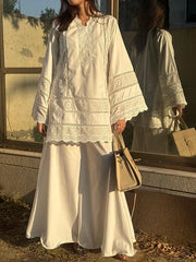 PRISTINE WHITE CHICKENKARI SET