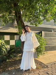 PRISTINE WHITE CHICKENKARI SET