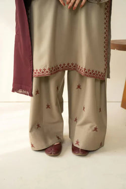 MARINA SHAWL 3PC ( FARSHI SHALWAR )